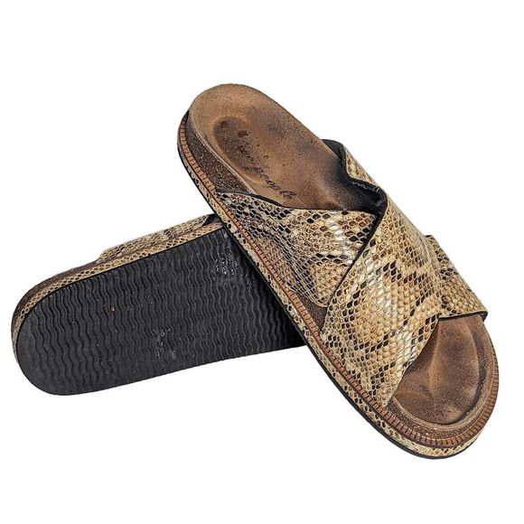 Free People Sidelines Footbed Sandals in Snake Print | 9 - Picture 1 of 8